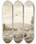 Triptych art skateboard deck of Otto Howen Een Havenplaats In Spanje Port De Passage_2 by Otto Howen (1774-1848)