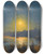 Triptych art skateboard deck of Ivan Konstantinovich Aivazovsky Moonrise Over The Golden Horn by Ivan Konstantinovich Aivazovsky (1817-1900)