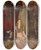 Triptych art skateboard deck of Edwin Austin Abbey The Play Scene In Hamlet Act Iii Scene Ii by Edwin Austin Abbey (1852-1911)