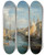 Triptych art skateboard deck of Carlo Grubacs Venice A View Of The The Grand Canal And The Rialto Bridge From The South by Carlo Grubacs (1812-1870)