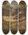 Triptych art skateboard deck of Albert Bierstadt Landscape With Cows by Albert Bierstadt (1830-1902)