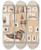 Triptych art skateboard deck of Louis Agassiz Recherches Sur Les Poissons Fossiles Pl043 by Louis Agassiz (1807-1873)