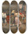Triptych art skateboard deck of Josef Engelhart Ein Ball Auf Der Hngstatt by Josef Engelhart (1864-1941)