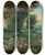 Triptych art skateboard deck of Mattheus Molanus A Wooded Landscape With Travellers By A River by Mattheus Molanus (1590-1645)