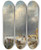 Triptych art skateboard deck of Charles Leickert A Winter Landscape With Figures On The Ice by Charles Leickert (1816-1907)