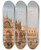Triptych art skateboard deck of Giovanni Grubacs A View Of St Marks Basilica And A View Of St Marks Square by Giovanni Grubacs (1829-1919)