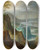 Triptych art skateboard deck of Tobias Verhaecht Fantastic Mountainous Landscape by Tobias Verhaecht (1561-1631)