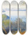 Triptych art skateboard deck of Edward Lear A Distant View Of The Citadel Corfu by Edward Lear (1812-1888)