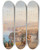 Triptych art skateboard deck of Carl Wilhelm Gtzloff View Of Sorrento With A Family Outing In The Foreground by Carl Wilhelm Gotzloff (1799-1866)