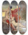 Triptych art skateboard deck of Frank Buchser Odysseus And Calypso by Frank Buchser (1828-1890)