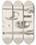 Triptych art skateboard deck of Louis Agassiz Recherches Sur Les Poissons Fossiles Pl106 by Louis Agassiz (1807-1873)