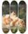 Triptych art skateboard deck of Julius Adam The Elder Cat With Her Kittens by Julius Adam the elder (1826-1874)