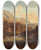 Triptych art skateboard deck of Ludwig Halauska Motiv Bei Niederdorf Tirol In The Background The Wild Kaiser Mountains by Ludwig Halauska (1827-1882)