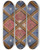 Triptych art skateboard deck of Julesedmondcharles Lachaise Design For A Coffered Ceiling With Painted Initials Sri by Jules-Edmond-Charles Lachaise (1897)
