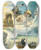 Triptych art skateboard deck of Udo Keppler A Summer Conference At Oyster Bay by Udo Keppler (1872-1956)