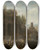 Triptych art skateboard deck of Jan Peeters The Elder Landscape With A View Of A Port City by Jan Peeters the elder (1624-1677)
