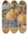 Triptych art skateboard deck of John William Hill Still Life Of Fruit Apples Pears And Grapes On Ground by John William Hill (1812-1879)