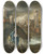 Triptych art skateboard deck of Franz Naager Flucht Nach Gypten by Franz Naager (1870-1942)