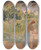 Triptych art skateboard deck of Ernst Schiess At The Fountain by Ernst Schiess (1872-1919)