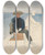 Triptych art skateboard deck of Edwin Austin Abbey Unfinished Drawing Of Two Men Sailing by Edwin Austin Abbey (1852-1911)