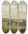 Triptych art skateboard deck of Ludwig Halauska A Scene In Tulbing With Tulbing Castle Formerly Mnchshof Seitenstetten Abbey by Ludwig Halauska (1827-1882)