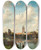 Triptych art skateboard deck of Charles Leickert A View Of Delft by Charles Leickert (1816-1907)