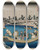 Triptych art skateboard deck of Keisai Eisen A Distant View Of Snow On The Sumida River In Edo by Keisai Eisen (1790-1848)