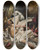 Triptych art skateboard deck of Jan Czesaw Moniuszko Man Fighting With Wolves by Jan Czeslaw Moniuszko (1853-1908)