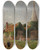 Triptych art skateboard deck of Jasper Francis Cropsey Church At Stoke Poges by Jasper Francis Cropsey (1823-1900)