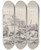 Triptych art skateboard deck of Thomas Sidney Cooper Thomas Sydney Coopers Cattle Subjects Pl21 by Thomas Sidney Cooper (1803-1902)