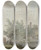 Triptych art skateboard deck of Johann Jakob Koller Gehft An Einem Wasser Links An Einer Weide Ein Bauernpaar Mit Einem Kind Und Einem Hund by Johann Jakob Koller