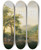 Triptych art skateboard deck of Carl Philipp Schallhas Arkadische Landschaft by Carl Philipp Schallhas (1767-1797)