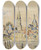 Triptych art skateboard deck of Paul Signac La Charit Sur Loire_1 by Paul Signac (1863-1935)