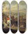 Triptych art skateboard deck of Adam Frans Van Der Meulen Choc De Cavalerie Ou Combat De Cavalerie_2 by Adam Frans van der Meulen (1632-1690)