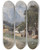Triptych art skateboard deck of Leopold Munsch Motiv Aus Gastein by Leopold Munsch (1826-1888)