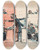 Triptych art skateboard deck of Mihly Bir Twee Politieke Rechtszaken by Mihaly Biro (1886-1949)