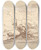 Triptych art skateboard deck of George Knapton Landscape And Stream Crossing by George Knapton (1698-1778)