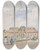 Triptych art skateboard deck of Rudolf Von Alt A View Of The Upper Belvedere Vienna by Rudolf Von Alt (1812-1905)