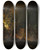 Triptych art skateboard deck of Johann Georg Trautmann Conflagration At Night_1 by Johann Georg Trautmann (1713-1769)