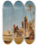Triptych art skateboard deck of Charles Thodore Frre Halt Of The Caravan by Charles Theodore Frere (1814-1888)