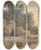 Triptych art skateboard deck of John Glover Hilly Landscape With River And Cattle by John Glover (1767-1849)