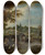 Triptych art skateboard deck of Adriaen Pietersz Van De Venne Landscape With Figures And A Village Fair Village Kermesse by Adriaen Pietersz Van De Venne (1589-1662)