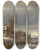 Triptych art skateboard deck of Anton Doll Wintervergngen_1 by Anton Doll (1826-1887)