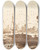 Triptych art skateboard deck of John Varley Ships On A River With Buildings In The Distance by John Varley (1778-1842)
