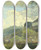 Triptych art skateboard deck of Marie Egner Landscape Study by Marie Egner (1850-1940)
