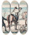 Triptych art skateboard deck of Mihly Bir Mikls Horthy Te Paard Spuugt Op Vermoorde Mensen by Mihaly Biro (1886-1949)