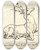 Triptych art skateboard deck of David Humbert De Superville Lying Deer by David Humbert De Superville (1770-1849)