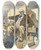 Triptych art skateboard deck of Udo Keppler A Phase Of Our Tax System The Greater The Service The Heavier The Tax by Udo Keppler (1872-1956)