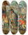 Triptych art skateboard deck of School Of Antwerp The Hurdygurdy Player by Antwerp School
