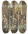 Triptych art skateboard deck of Jan Van Mieris Sieben Herren In Einem Zimmer Um Einen Grnen Tisch Sitzend Mit Papieren Beschftigt Dabei Ein Hund by Jan Van Mieris (1660-1690)
